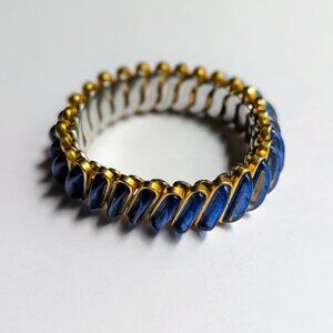 Vintage DFB Co. Carmelita Stretch Bracelet Blue Glass Stones